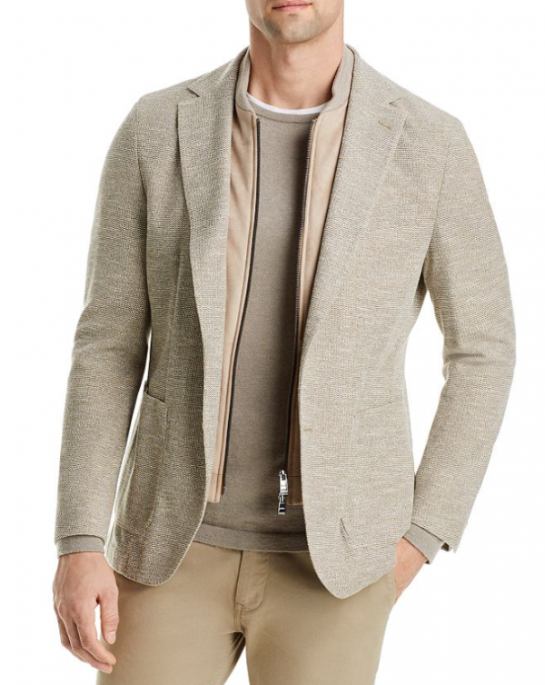 Jas Slim Fit dengan Aksen Kancing Berlapis